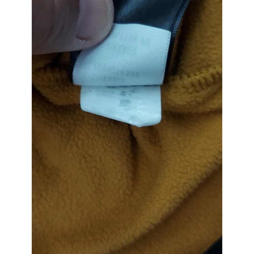 NORTH FACE Fleece Pullover Mens Large Gold Black 1/4 Zip Long‎ Sleeve Outdoor
